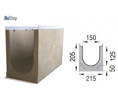 Лоток водосточный канальный Light 150 № 0/0