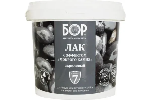 Лак акриловый БОР с эффектом Мокрого камня 
