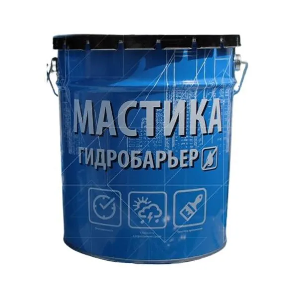 Мастика битумная КРЗ Гидробарьер №9 гидроизоляционная 18л 18кг