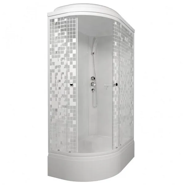 Душевая кабина Triton Коралл 120х80 В правая, стекл.мозаика,проф.белый, средн. под.,сифон, 6 мест
