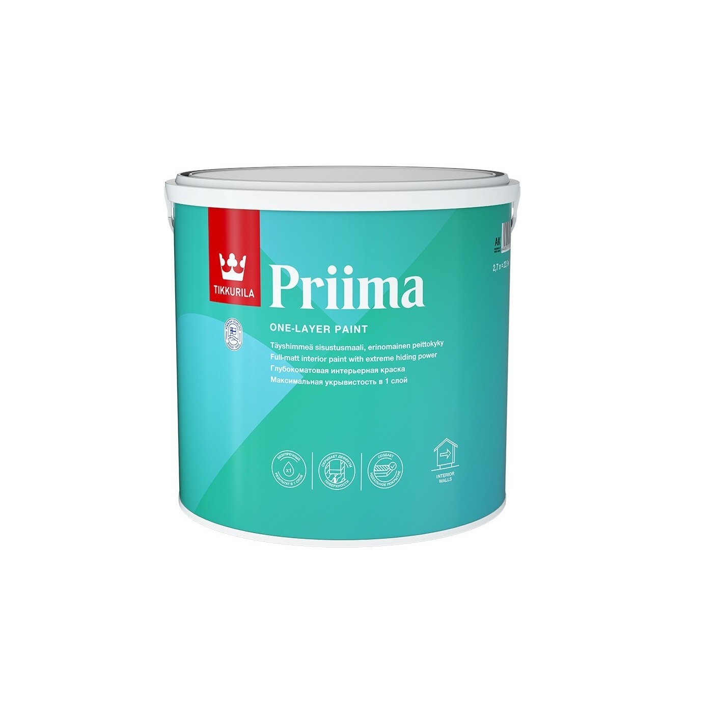 Краска интерьерная PRIMA AK гл/мат 0,9л. Краска интерьерная PRIMA AK гл/мат 0,9л.