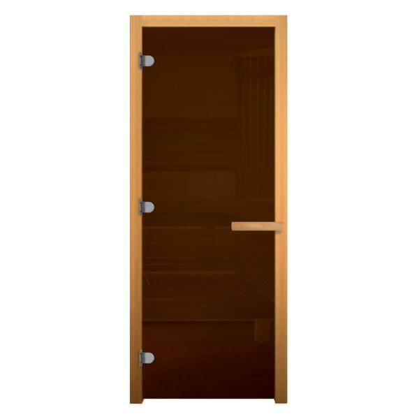 Дверь стекло Бронза матовая 190х70 (8мм, 3 петли 716 CR) ольха