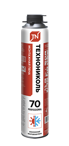 Пена монтажная ТЕХНОНИКОЛЬ 70 PROFESSIONAL всесезонная 1020гр (12)