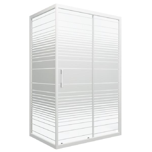 Душевое ограждение Triton Фьюжн 120х80 А, прямоуг.,стекло белые полосы, профиль белый, низкий поддон