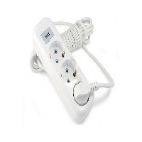 Удлинитель сетевой LUX У3-Е-USB-05 трехместный USB гнездо 250В 16А 5м с заземлением