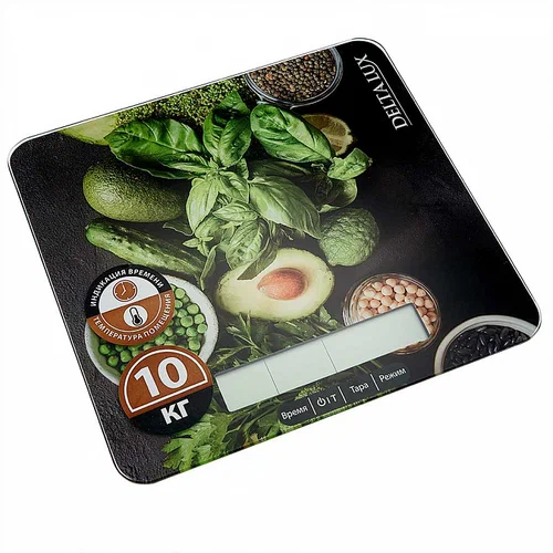 Весы настольные электрические DELTA LUX DE-005KE Салатный микс, 10кг