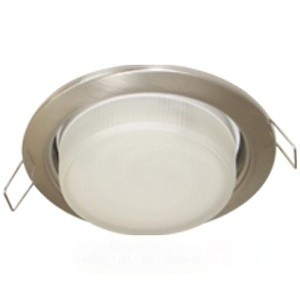 Светильник встраиваемый Ecola Light GХ53 H4 без рефлектора с лампой 11Вт 2700К хром матовое стекло