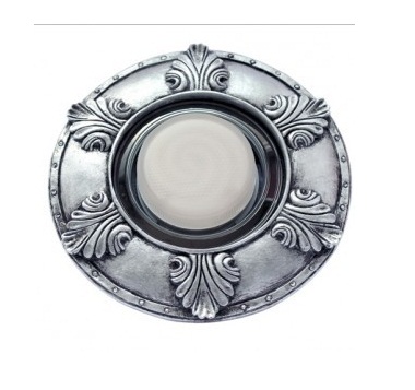 Накладка Ecola листья широкая гипсовая для встраиваемого светильника GX53 H4 19х195 черненое серебро