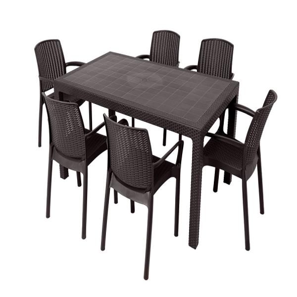 Комплект мебели Barcelona Set цвет венге (6 стульев 1 стол)