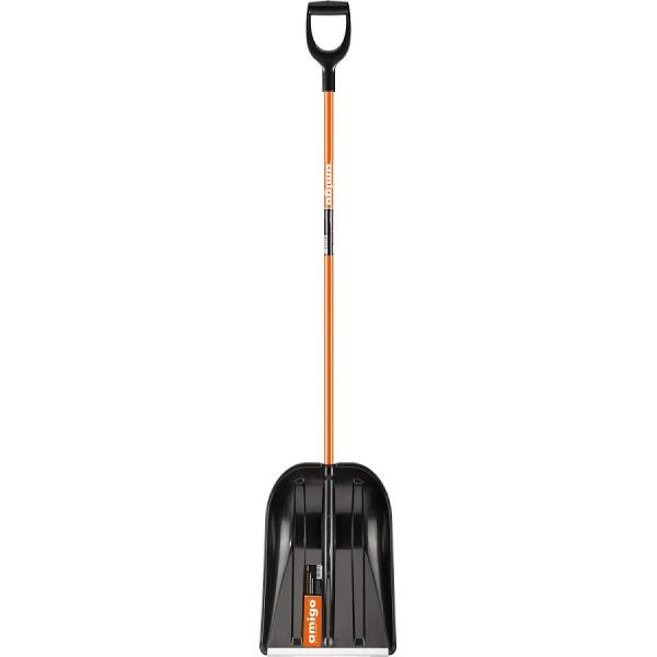 Лопата снеговая AMIGO 450х330мм пластиковая с алюминиевым черенком