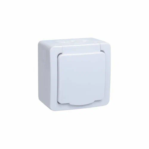 Розетка IEK Гермес PLUS РСб20-3-ГПБд одинарная наружная с заземлением IP54 с крышкой дымчатый