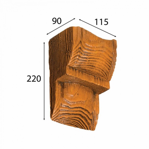 Консоль МОРДЕН для балки 120 х 120 мм 115 х 105 х 175 дуб светлый