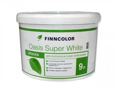 Краска водно-дисперсионная OASIS SUPER WHITE белая глубокоматовая 9л