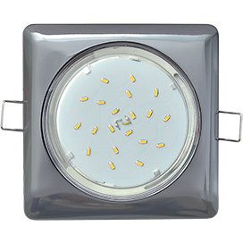 Светильник встраиваемый Ecola Square GX53 H4 квадратный без рефлектора черный хром