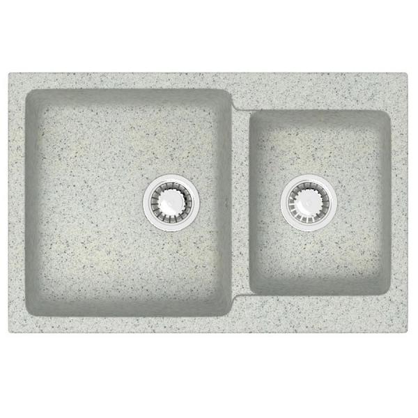 Мойка кухонная Grand (765х500х190) светло серая (сифон+герметик)
