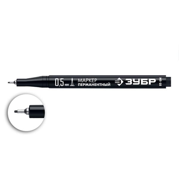 Маркер перманентный ЗУБР экстра тонкий 0,5мм