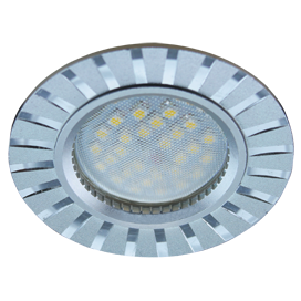 Светильник встраиваемый Ecola MR16 DL3183 GU5.3 литой полоски по кругу матовый хром/алюминий