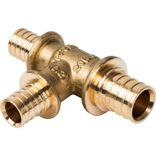 Тройник аксиальный 20х20х20мм для труб из сшитого полиэтилена