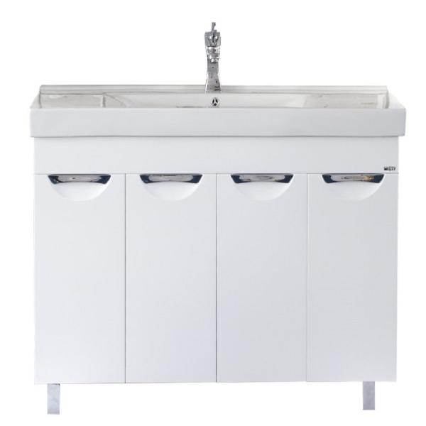 Тумба София прямая с Умывальником MISTY 120 белая эмаль