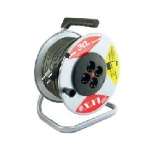 Удлинитель силовой на металлической катушке LUX К4-Е-50 четырехместный ПВС 3x1.5 16А 50м с заземлением