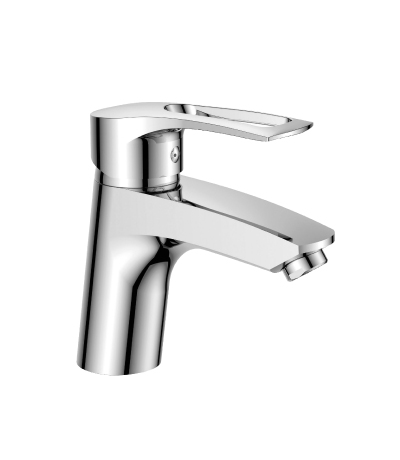 Смеситель для умывальника одноручный монолитный хром 40мм T40-11