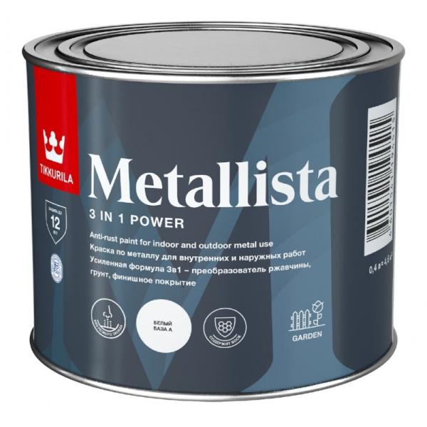 Краска по ржавчине METALLISTA глянцевая серебристая 0,9л