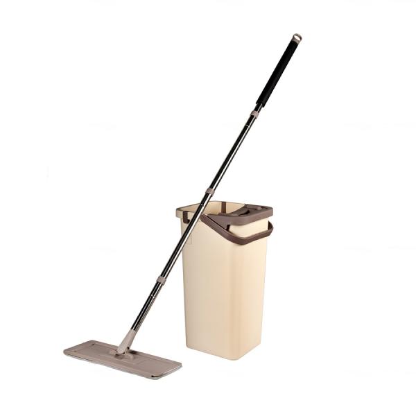 Комплект для уборки ведро с отжимом, швабра, насадка.