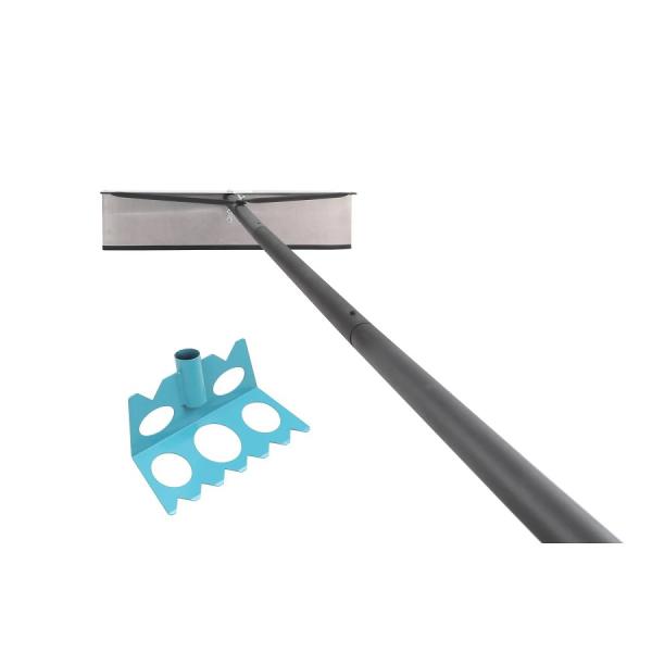 Скребок для очистки крыш от снега ширина 60см длина до 4,5 м с насадка для сбивания сосулек Бавари