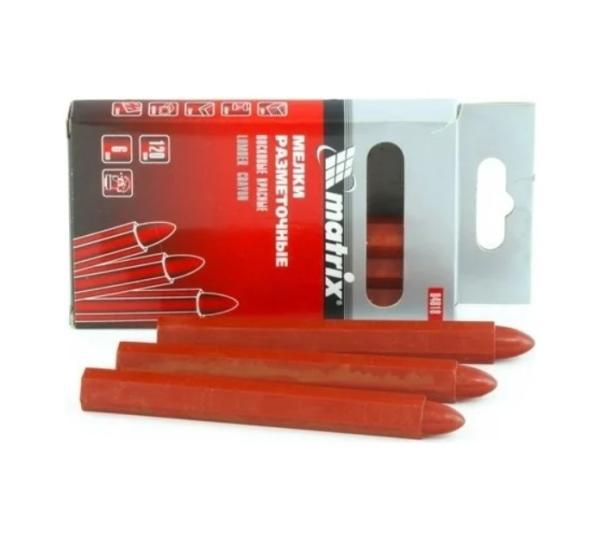 Мелки разметочные восковые 120мм красные MATRIX