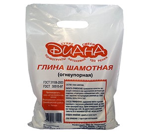 Глина шамотная огнеупорная Диана 