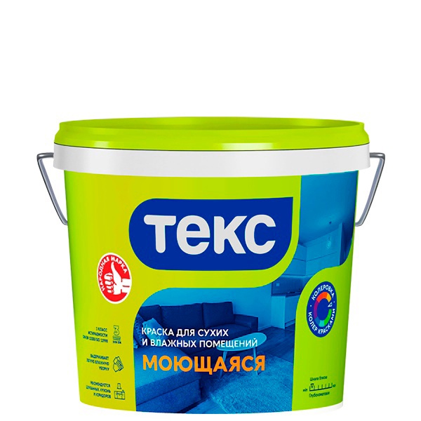 Краска водно-дисперсионная универсал ТЕКС моющаяся 3кг