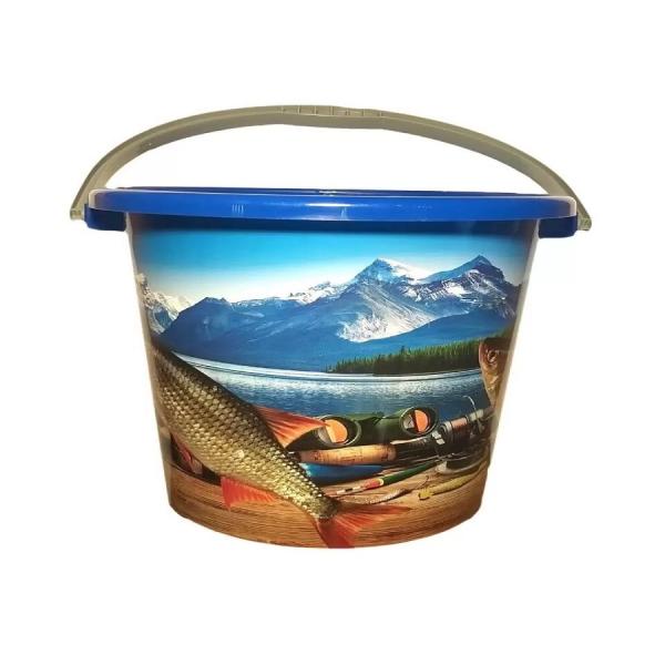 Ведро 10л хозяйственное Рыбалка без крышки 