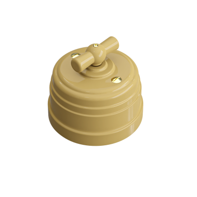 Выключатель пластик.на 2 положения (1 клавиш.) песочное зол. УСАДЬБА