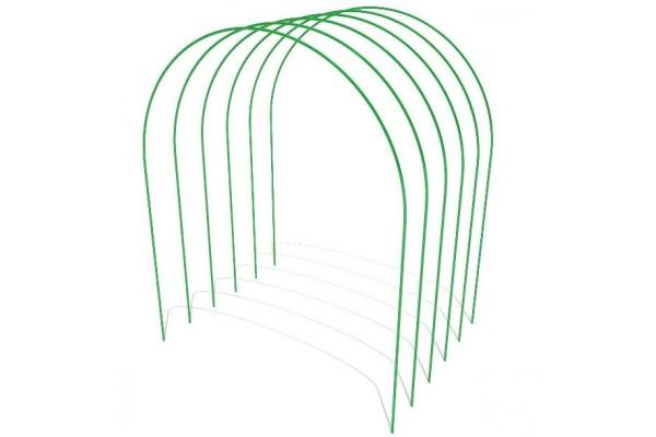 Дуги металлические для парника d 9 мм в ПВХ длина 2 м стенка 0,4мм