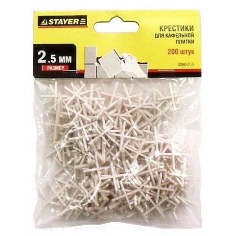 Крестики STAYER для кафеля 2,5мм 200шт