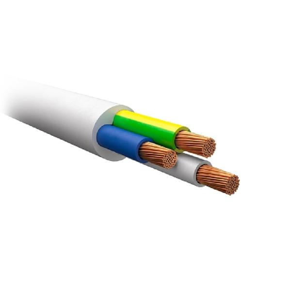 Провод ПВС 3х2,5 белый круглый многопроволочный (гибкий)