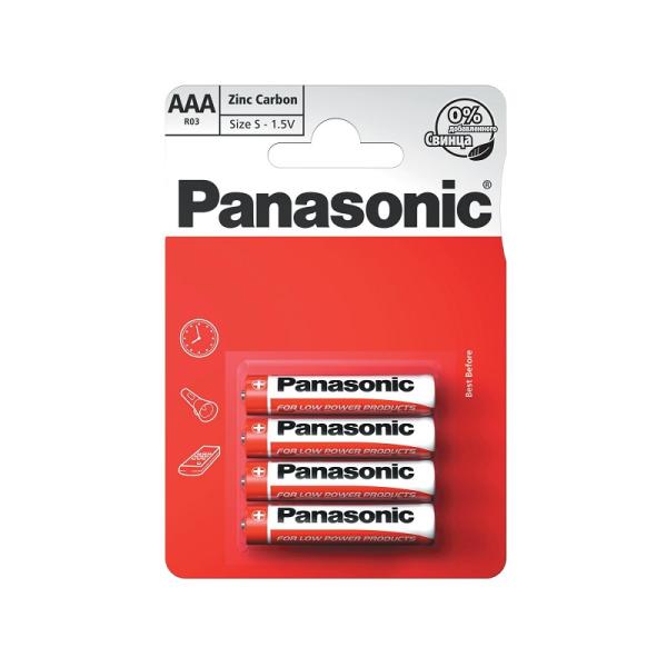 Батарейка солевая Panasonic Zinc Carbon R03 (ААА) 1,5В