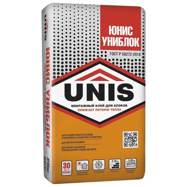 Клей монтажный для блоков UNIS Униблок 