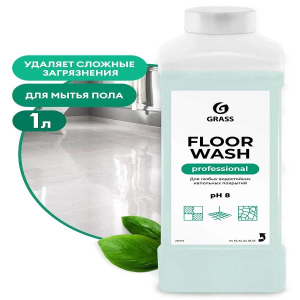 Средство для мытья пола нейтральное Floor wash 1л Grass