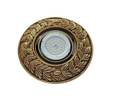 Накладка Ecola венок широкая гипсовая для встраиваемого светильника GX53 H4 23х195 черненая бронза