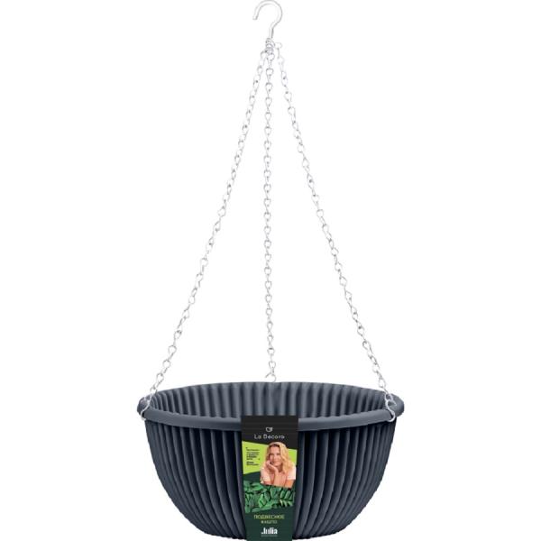 Кашпо 6л Верде на подвесе антрацит