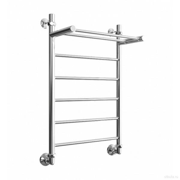Полотенцесушитель водяной VALFEX Гарда 80/50, 1/2"ВР хром с полкой