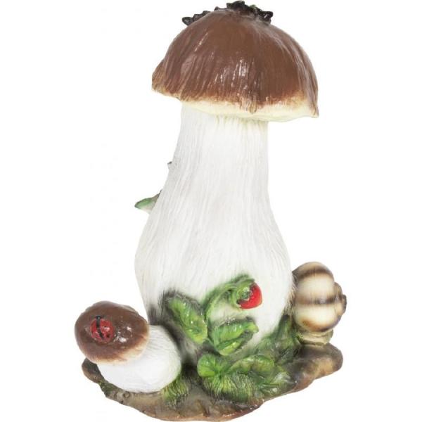 Садовая фигура Гриб с улиткой и ягодой 34см