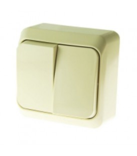 Выключатель IEK ОКТАВА ВС20-2-0-ОКм двухклавишный наружный 10А бежевый