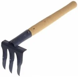 Грабельки 3 зубые с деревянным черенком