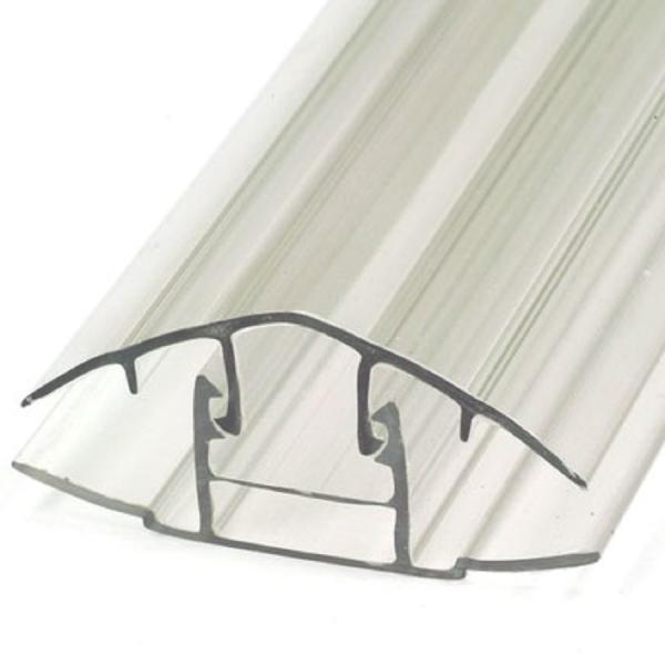 Профиль соединительный разъемный (крышка) для поликарбоната 06-10 мм L=6м прозрачный