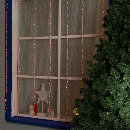 Гирлянда Бахрома уличная УМС Ширина 2 м LED400-220 V КРАСНЫЙ