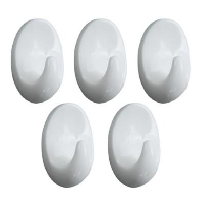 Крючки самоклеящиеся овал белые 5шт пластик