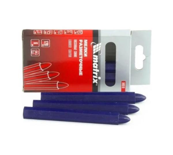 Мелки разметочные восковые 120мм синие MATRIX