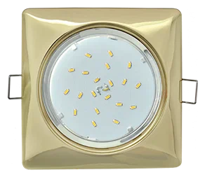 Светильник встраиваемый Ecola Square GX53 H4 квадратный без рефлектора золото